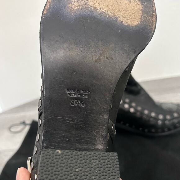 Laurence Dacade Womens Gatsby Studded Leather Boot In‎ Black Size EU 37.5 Biker - Picture 7 of 8